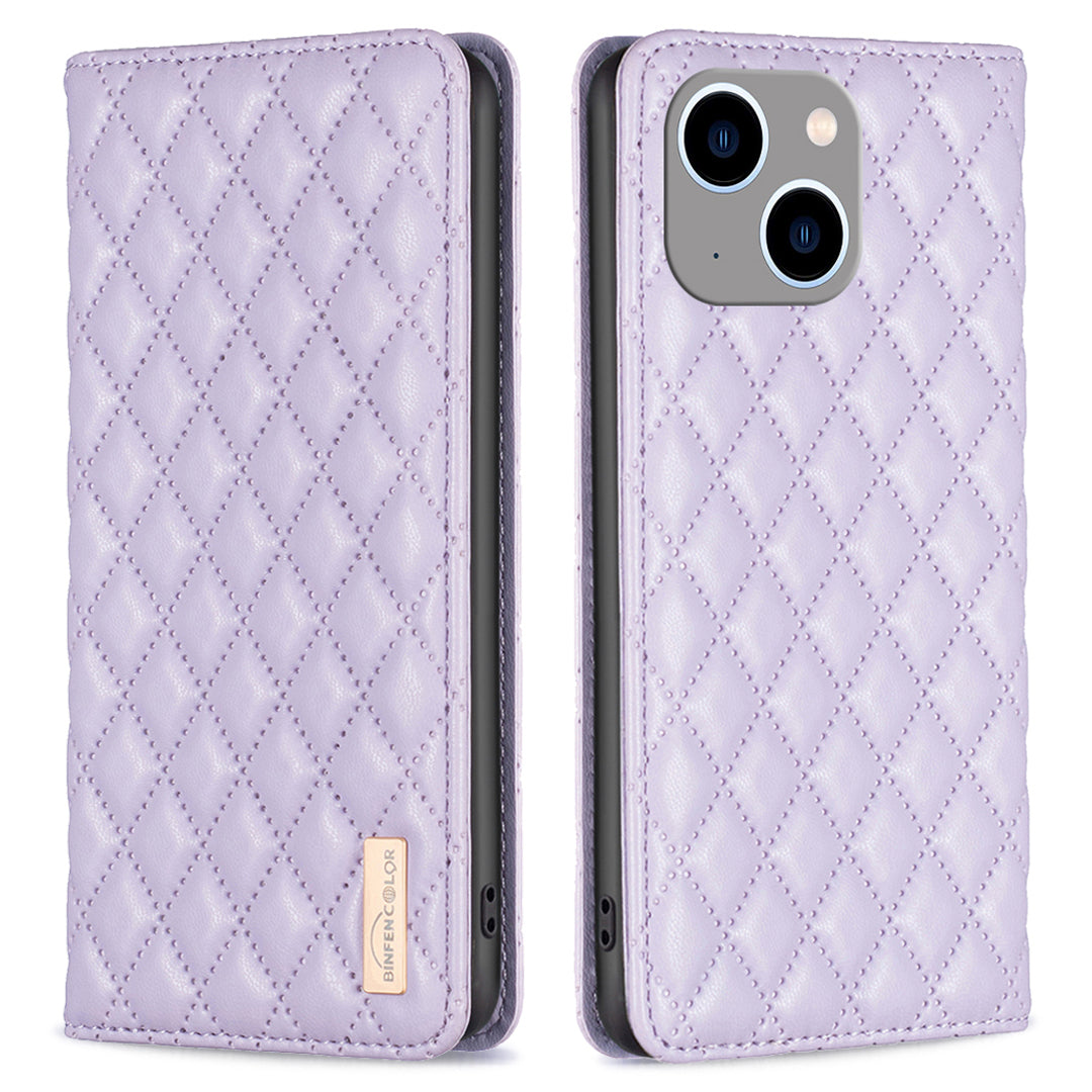 BINFEN COLOR BF Style-16 For iPhone 15 Plus Card Holder Phone Case Drop-proof PU Leather Stand Shell BINFEN COLOR BF Style-16 For iPhone 15 Plus Card Holder Phone Case Drop-proof PU Leather Stand Shell